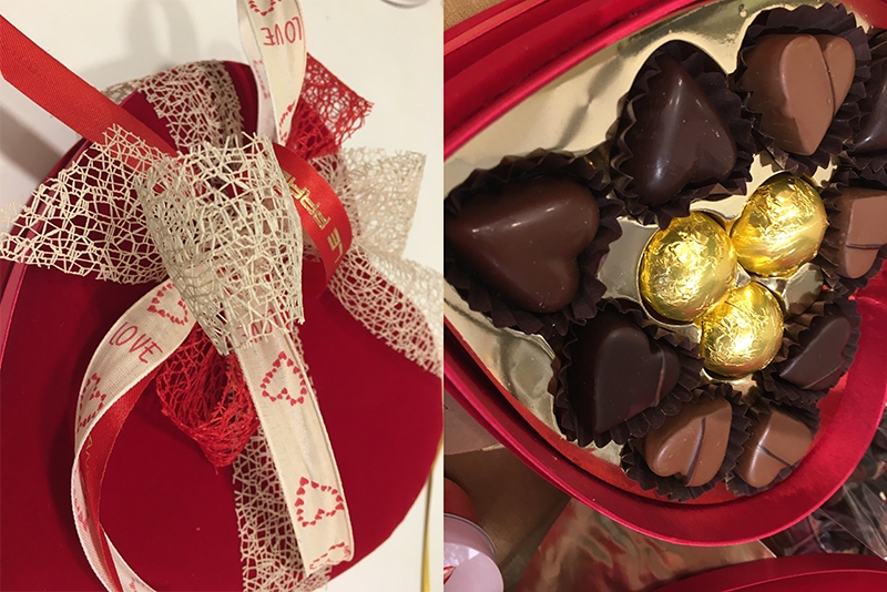 Coffret de chocolats de la Saint-Valentin Le Pralin.